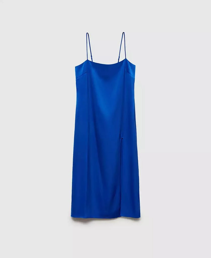 Mango Women's Side-Slit Satin Dress 12