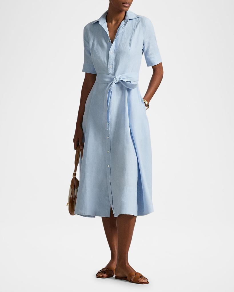 Ralph Lauren Belted Linen A-Line Shirtdress