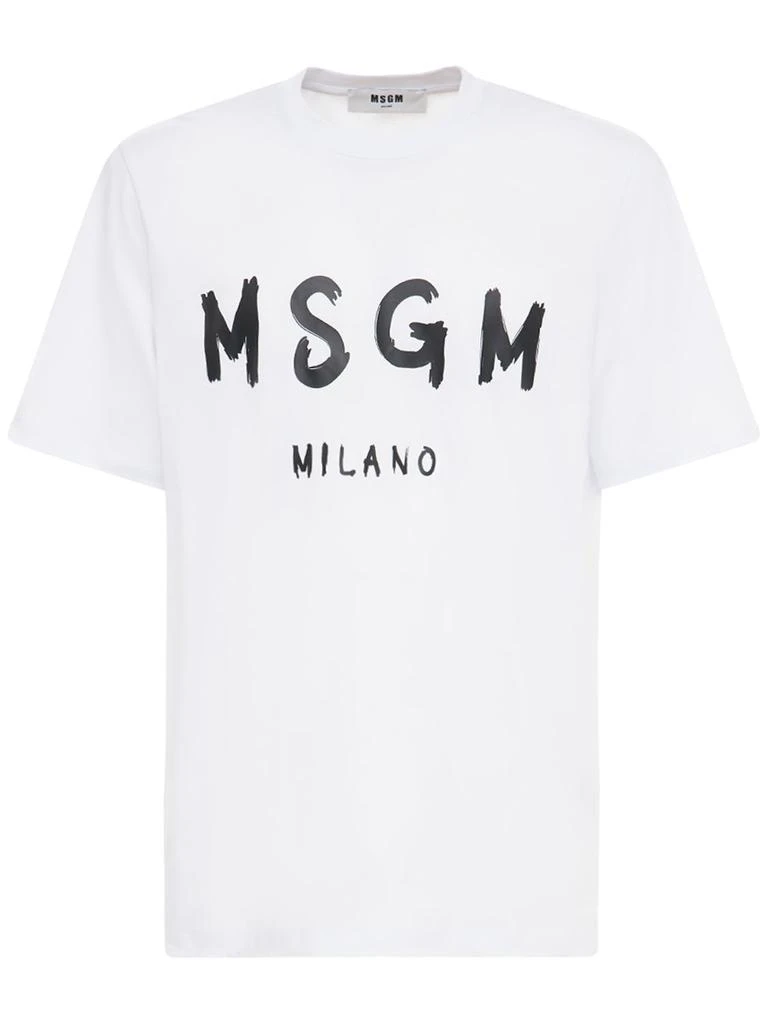 Logo Print Cotton Jersey T-shirt LUISAVIAROMA