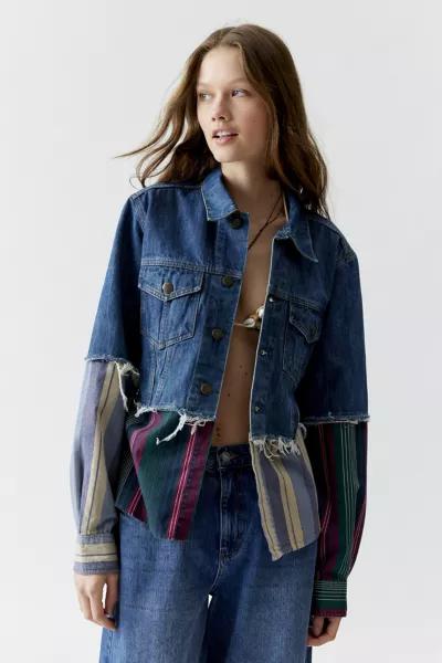 Urban Renewal Urban Renewal Remade Stripe Spliced Denim Jacket