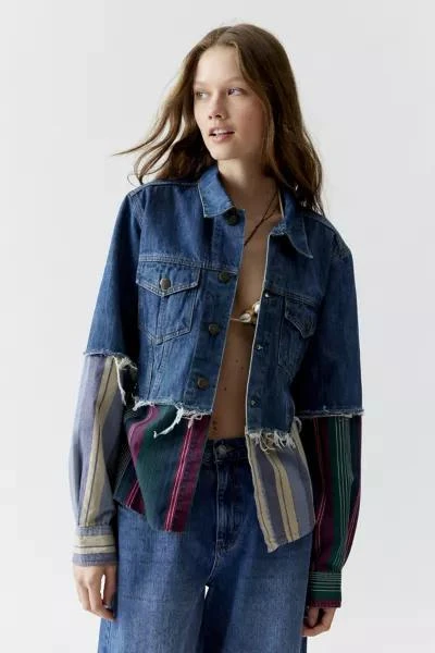 Urban Renewal Urban Renewal Remade Stripe Spliced Denim Jacket 1