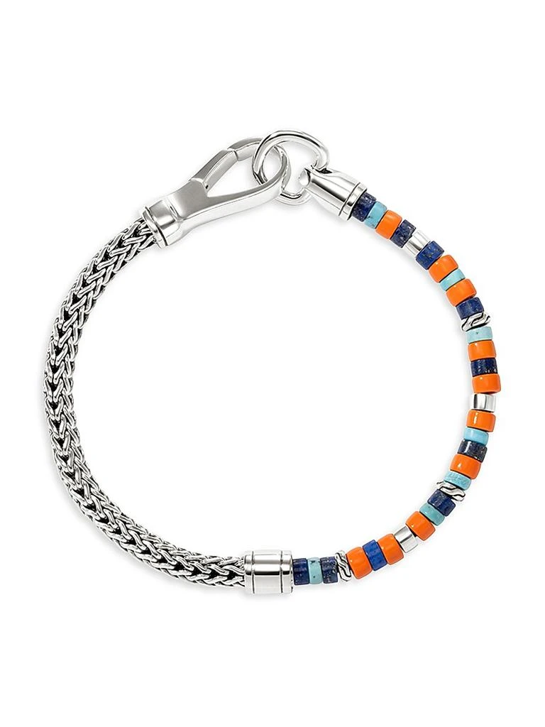 John Hardy Heishi Sterling Silver, Lapis Lazuli, Turquoise, 
Enamel Chain Bracelet 4
