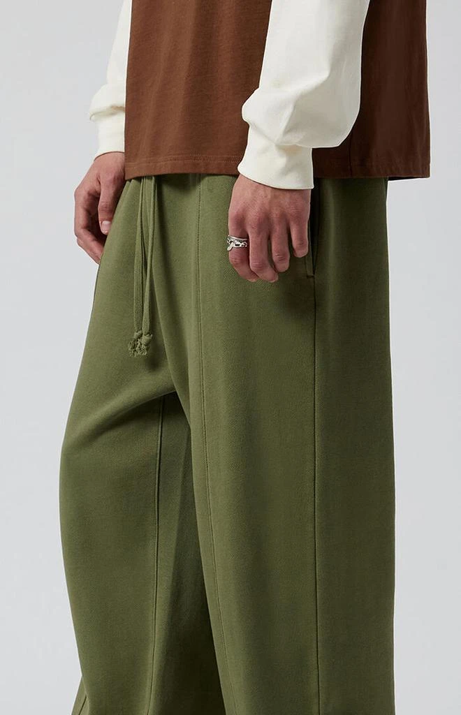 PacSun Olive Wash Baggy Sweatpants 4