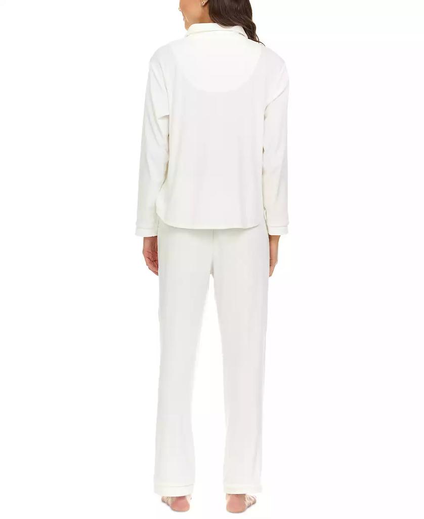 Flora Nikrooz Women's Addie Printed Velour Long Sleeve Pajama Set