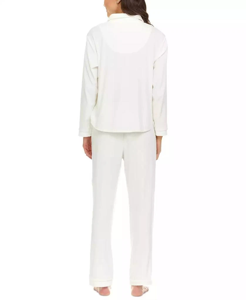 Flora Nikrooz Women's Addie Printed Velour Long Sleeve Pajama Set 2