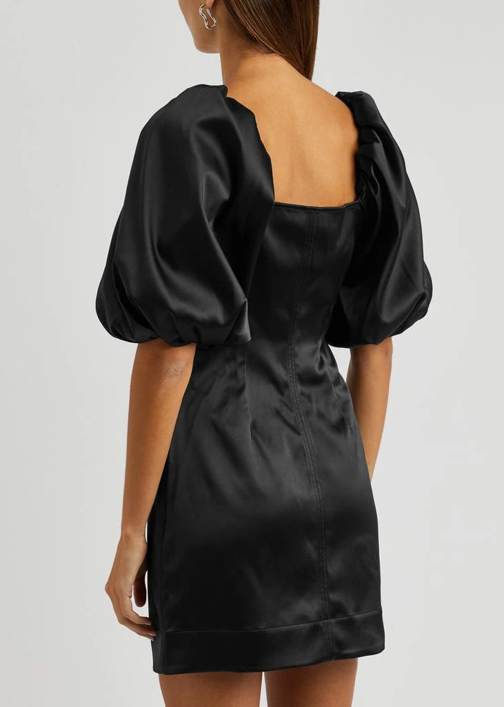 Ganni Bow-embellished satin mini dress 3