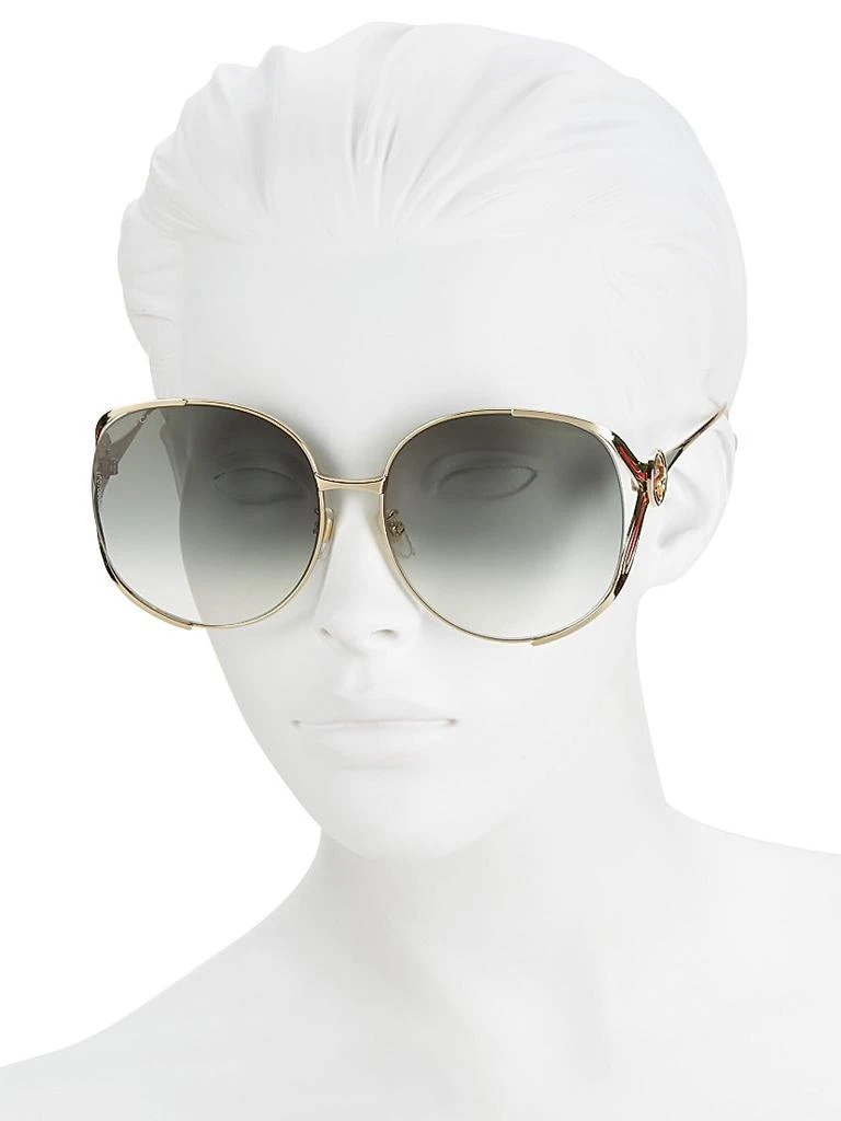 Gucci Fork 63MM Round Sunglasses 4