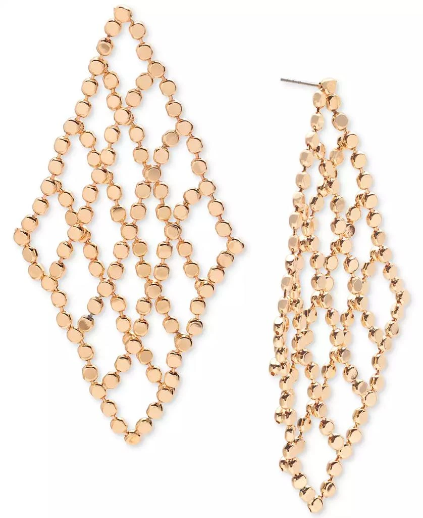 INC International Polished Openwork Long Chandelier Earrings, Created for Macy's 1