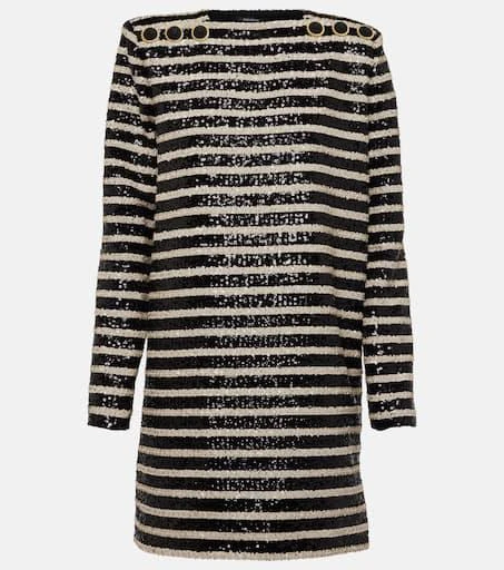 Balmain Sequined striped minidress 1