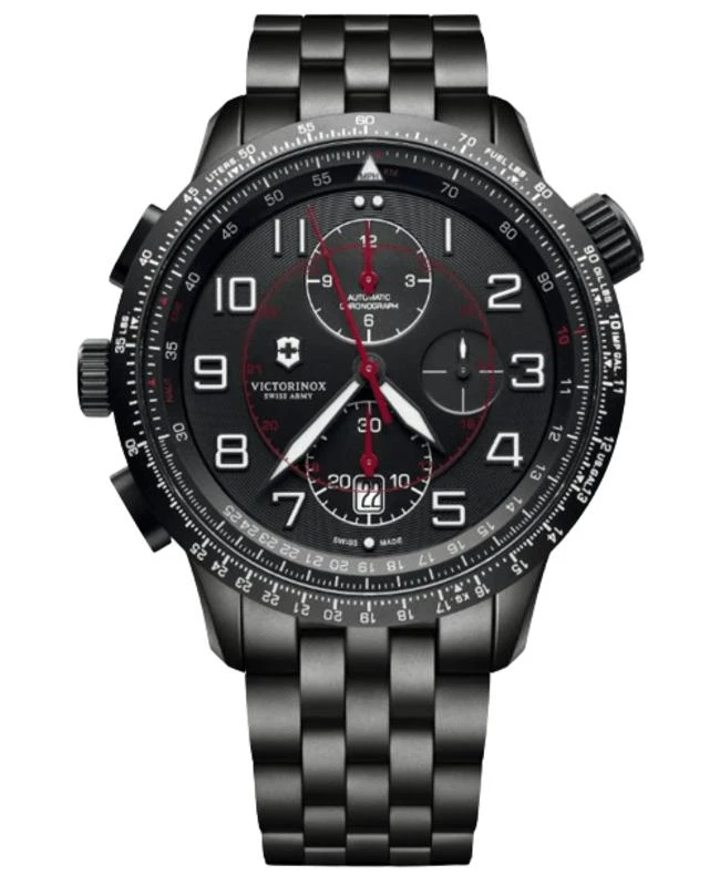Swiss Army Victorinox Swiss Army Airboss Mach 9 Black Edition Automatic Chronograph Steel Men's Watch 241742 1