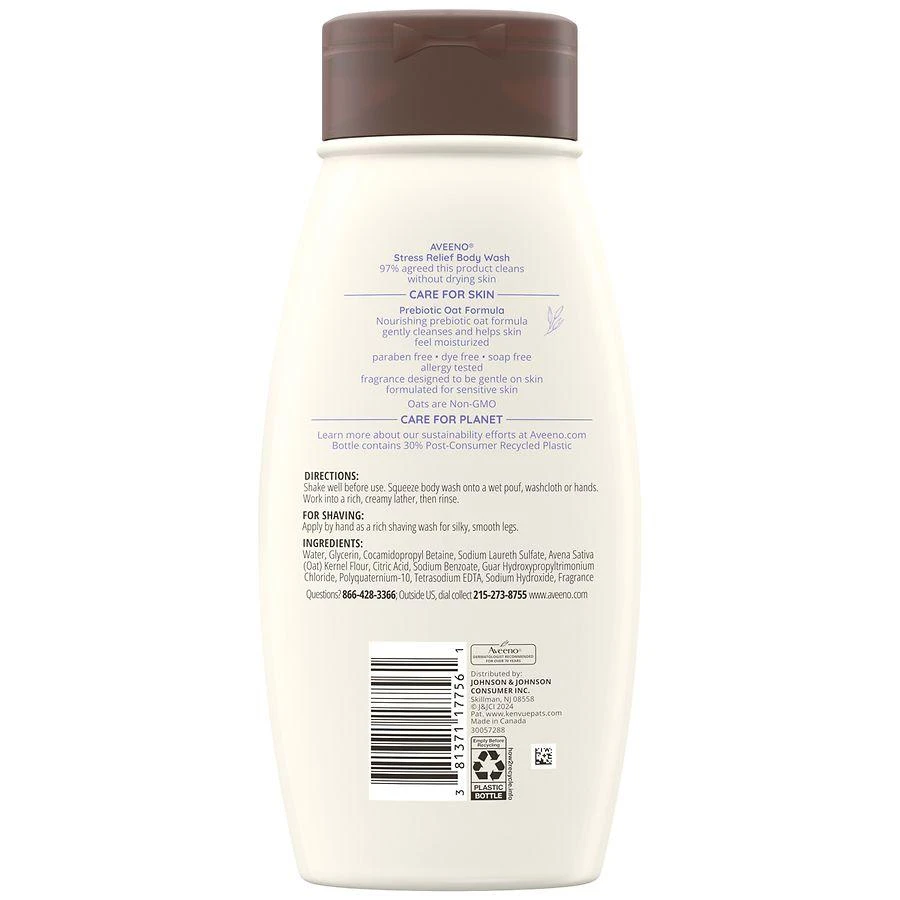 Aveeno Stress Relief Body Wash with Nourishing Oat & Lavender Lavender 3