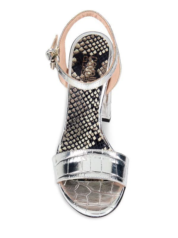 cavalli CLASS Croc Embossed Leather Sandals 5