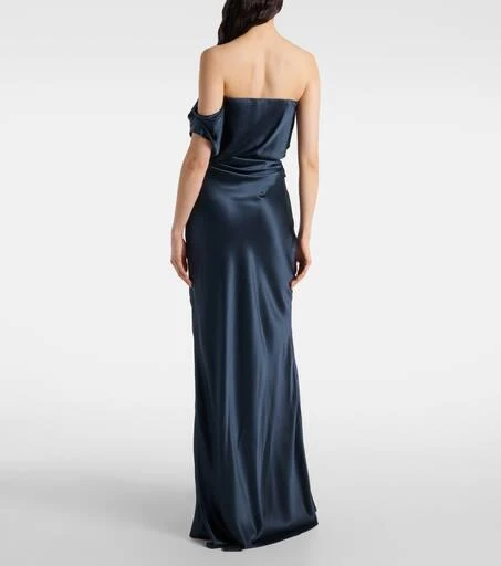 The Sei Draped silk satin gown 3