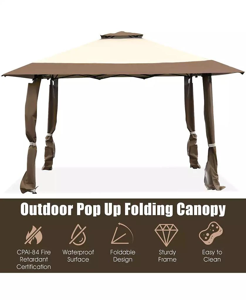 Costway 13'x13'  Gazebo Canopy Shelter Awning Tent Patio Garden Outdoor Companion 5