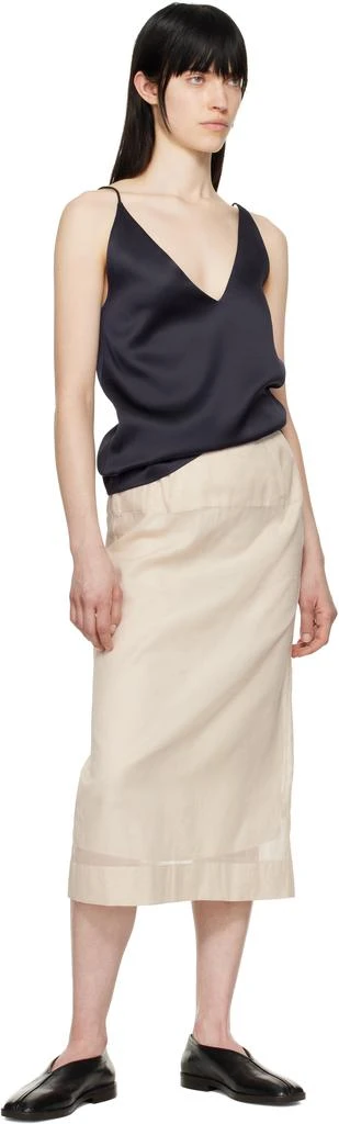 Carven Beige Sheer Midi Skirt 4