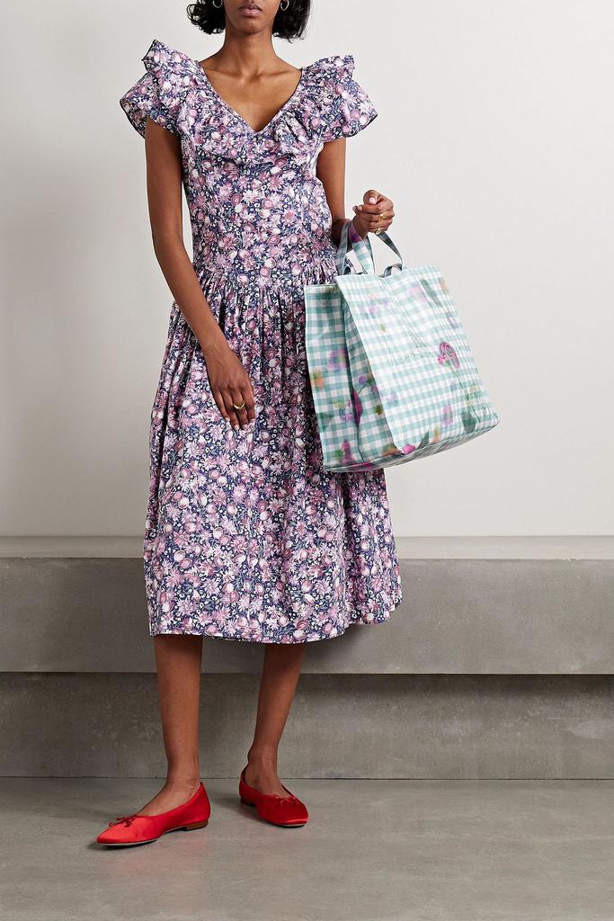 BATSHEVA + Laura Ashley Ileang ruffled printed cotton-poplin midi dress