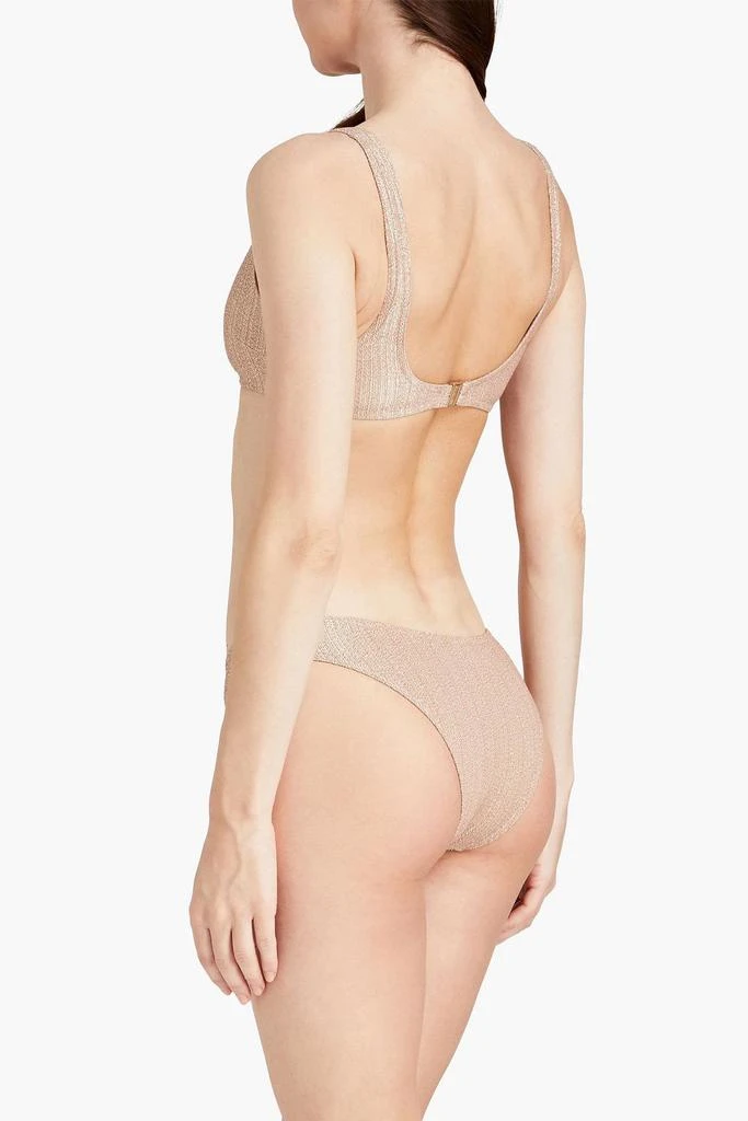 Zimmermann Separates Texture metallic stretch-crepe bikini top 3