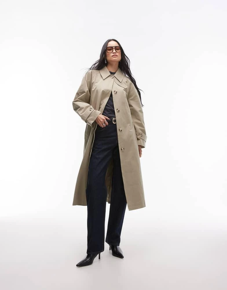 Topshop Topshop ultimate trench coat in stone 3