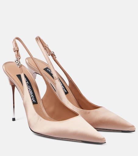 【関税&送料込】Dolce & Gabbana Satin Slingback Satin slingbacks in Beige for Women | Dolce&Gabbana® US