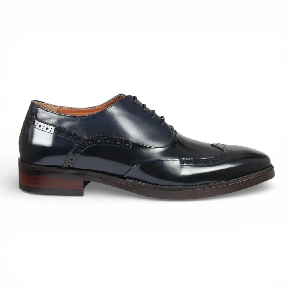 Justin Reess Men's Black Patent Leather Brogue Formal Shoes - Harry