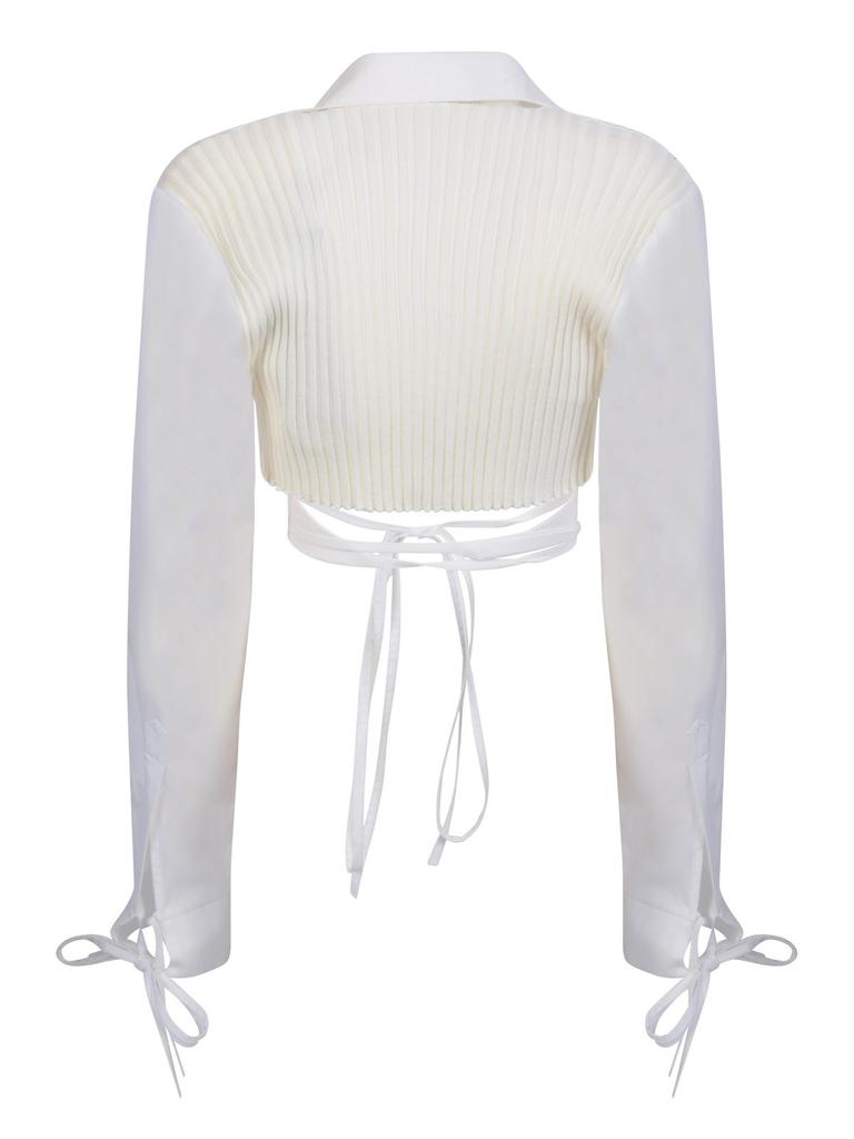 ANDREA ADAMO Andrea Adamo V-Neck Cropped Wrap Blouse
