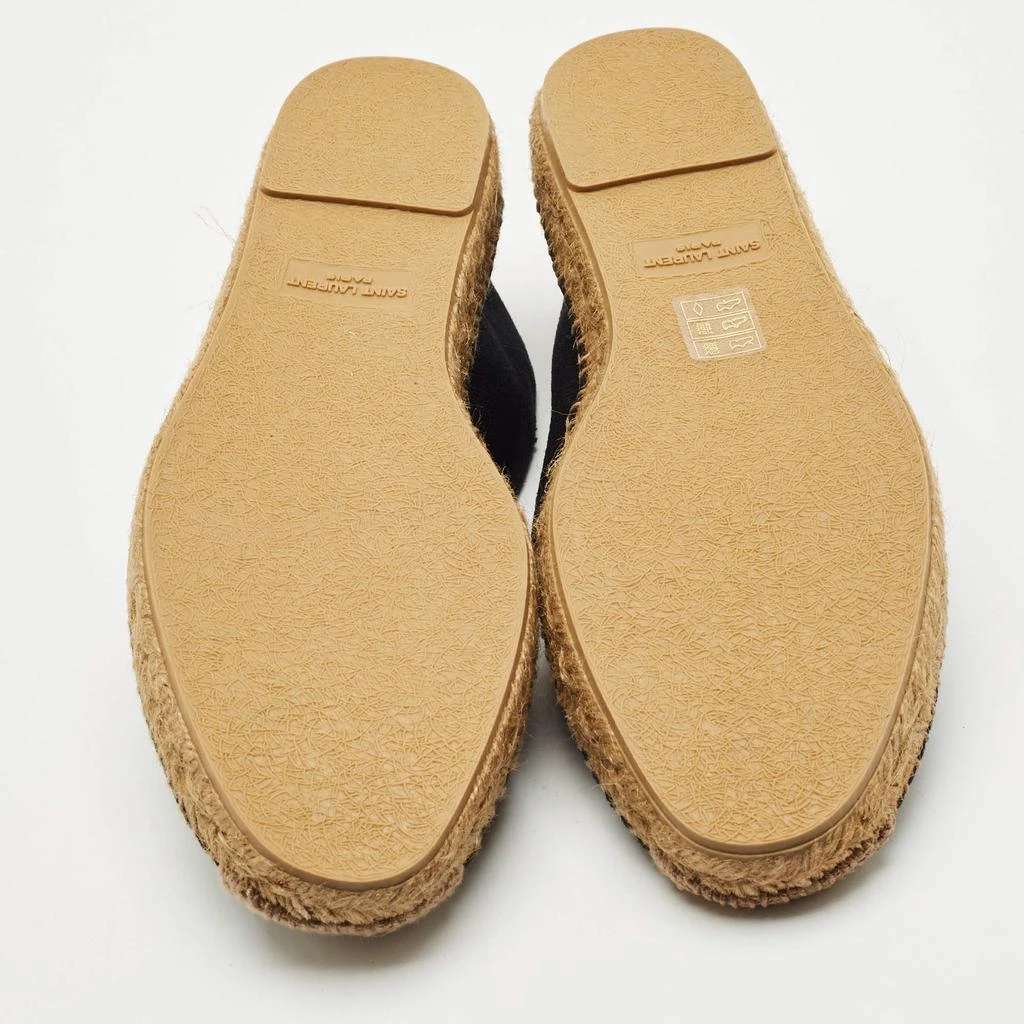 Yves Saint Laurent Saint Laurent Black Canvas Logo Embroidered Espadrilles Size 42 6