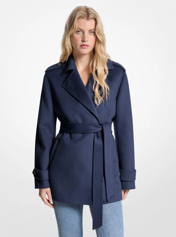 Michael Kors Wool Blend Belted Wrap Coat 1