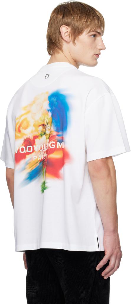 Tシャツ・カットソー Wooyoungmi Flower Back Logo T-Shirt Ivory - 25SS Ivory Flower Back Logo T-Shirt - WOOYOUNGMI