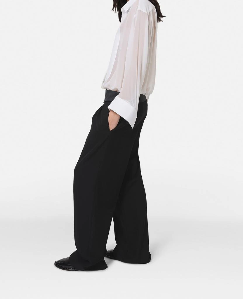 Stella McCartney Stella McCartney - Wide Leg Tuxedo Trousers, Woman, Black, Size: 38 1