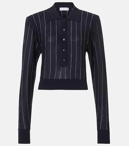 Stella McCartney Pinstripe wool polo sweater 1