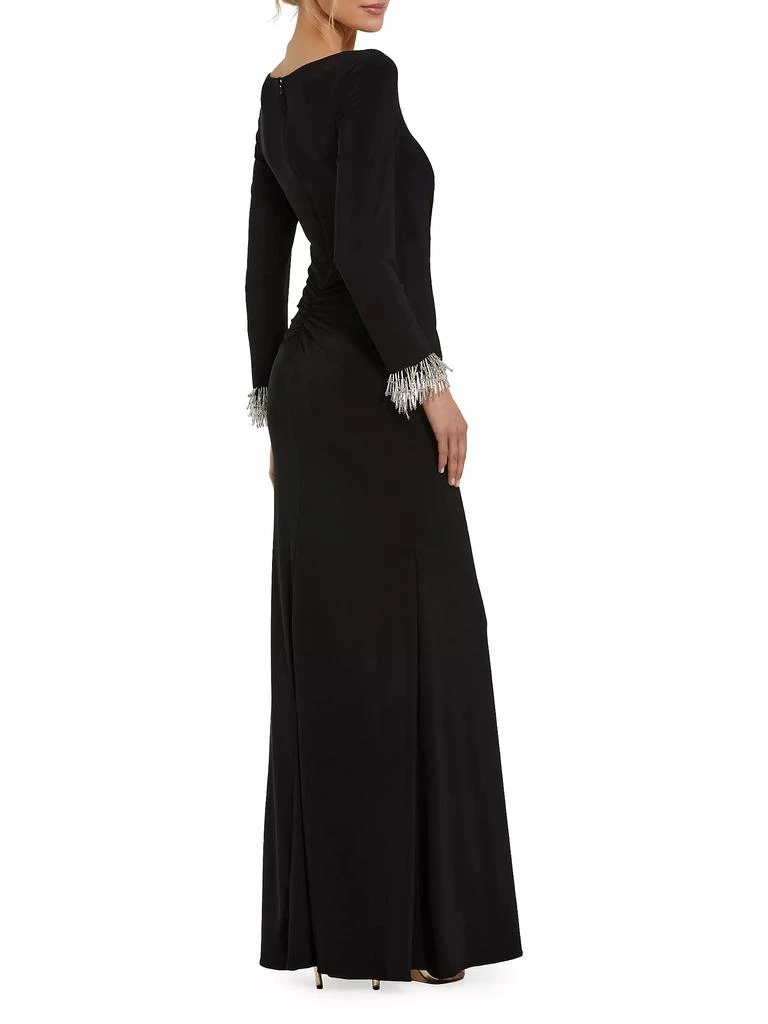 Mac Duggal Seasonless Long Sleeve Jersey Gown With Beaded Sleeve Cuffs 2