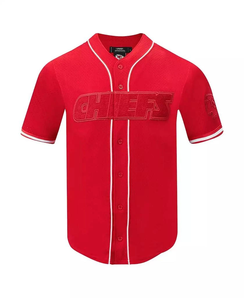 Pro Standard Men's Red Kansas City Chiefs Triple Tonal Mesh Button-Up Shirt 3