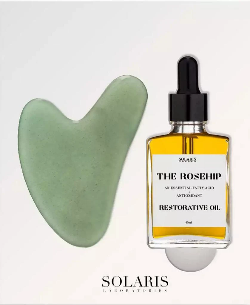 Solaris Laboratories NY 2-Pc. Women's Jade Gua Sha & Rosehip Oil Facial Massage Set 1