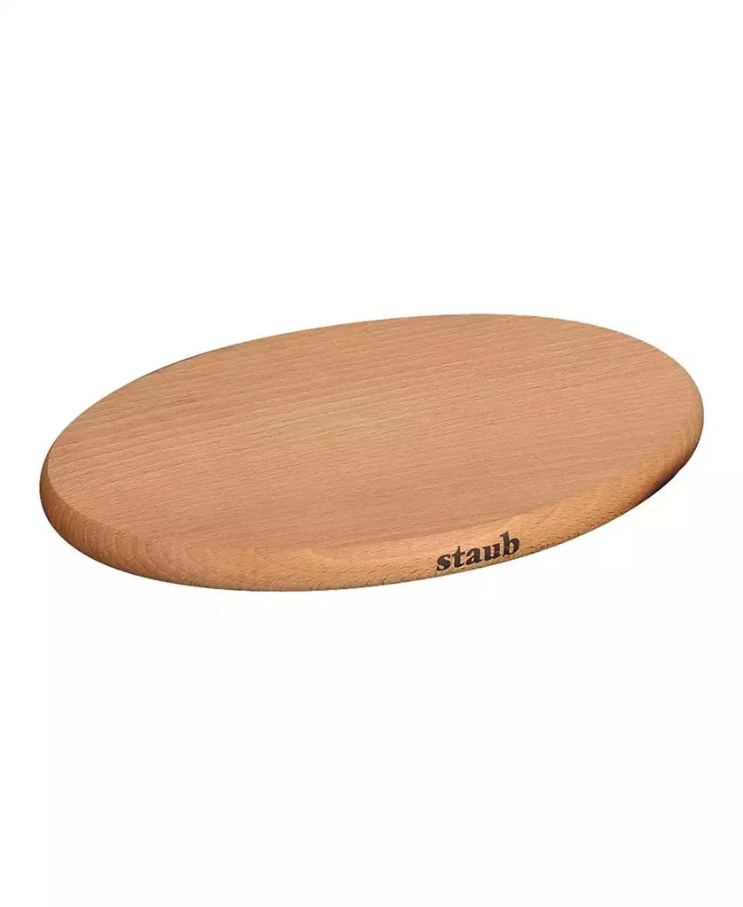 Staub 8.25" Oval Magnetic Wood Trivet 1
