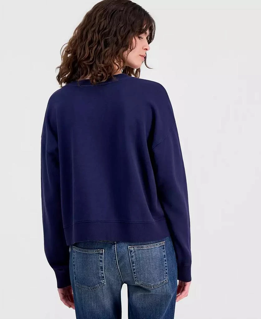 Eileen Fisher Women
s Crewneck Drop-Shoulder Cotton Sweatshirt 2