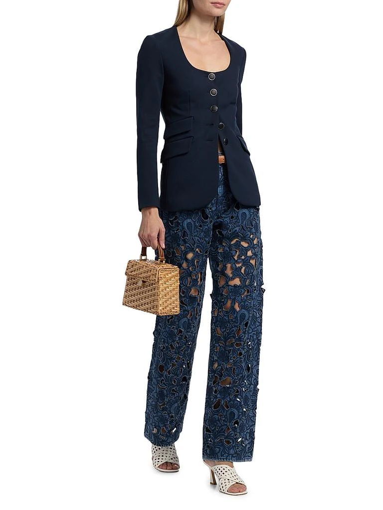 Rag & Bone Logan Mid-Rise Wide-Leg Floral Cutout Jeans 2