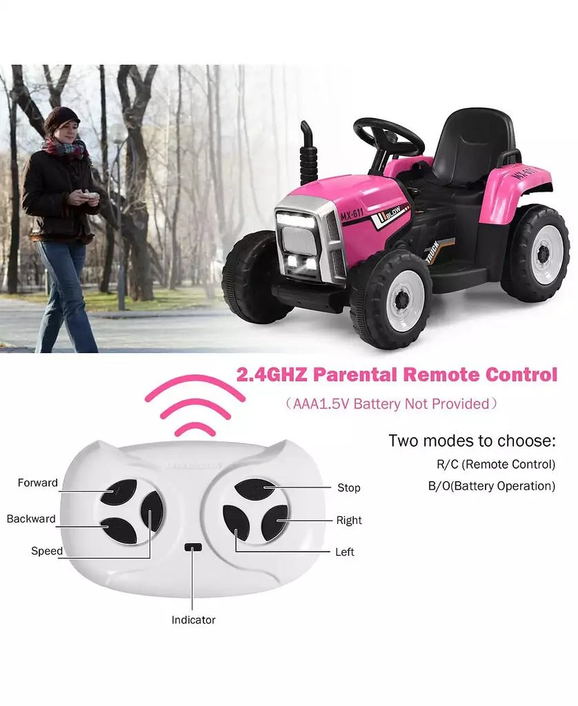 SUGIFT 12V Ride on Tractor with 3-Gear-Shift Ground Loader for Kids 3+ Years Old 8