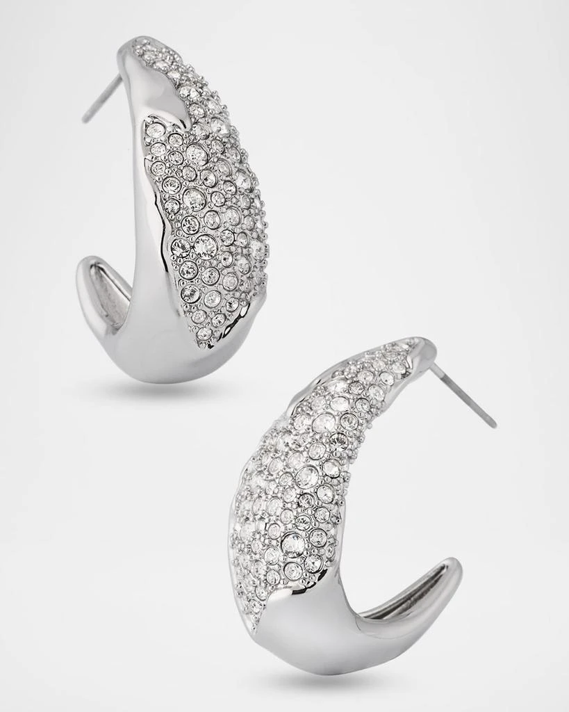 Alexis Bittar Solanales Silver Crystal Hoop Earrings 1