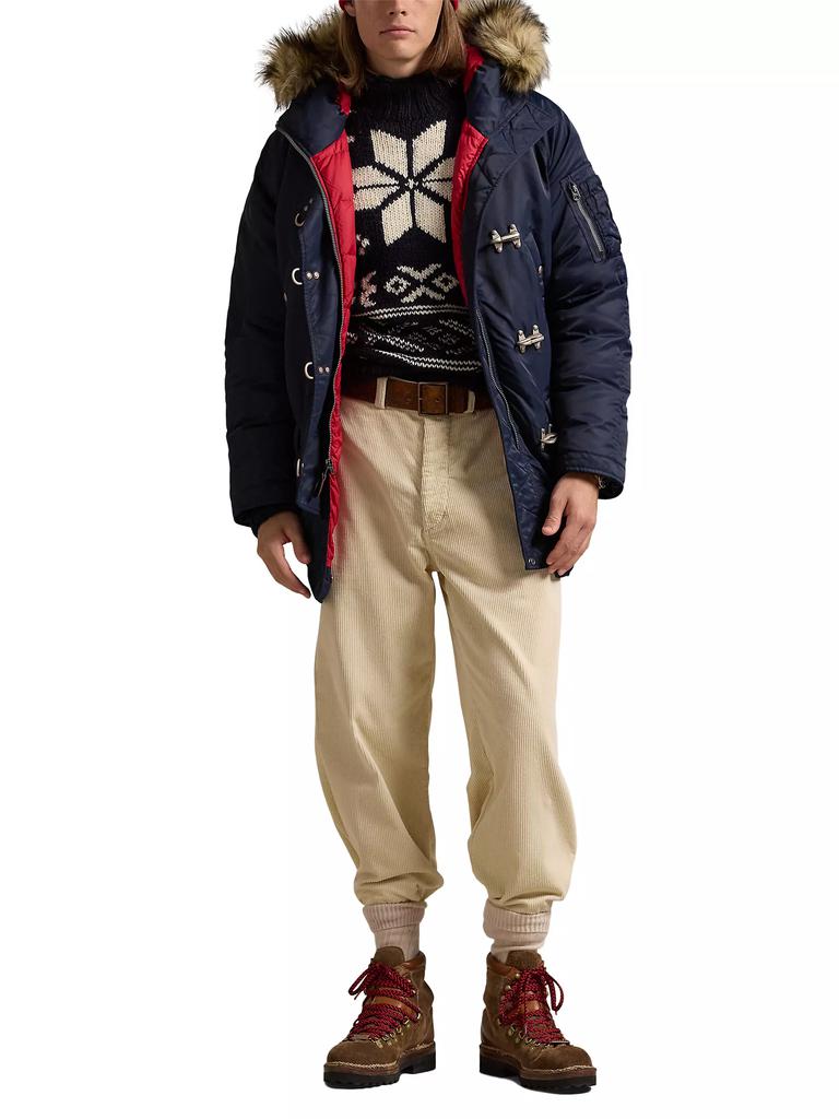 Ralph Lauren RLX Jacket Bomber Leather Puffer Down Women's