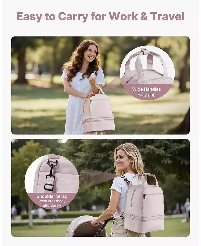 Mecale Breast Pump Backpack with Ice Pack, Fits S1/S2, Storage for Pump Accessories 
Breastmilk, Portable Carrying Bag, Light Pink 6