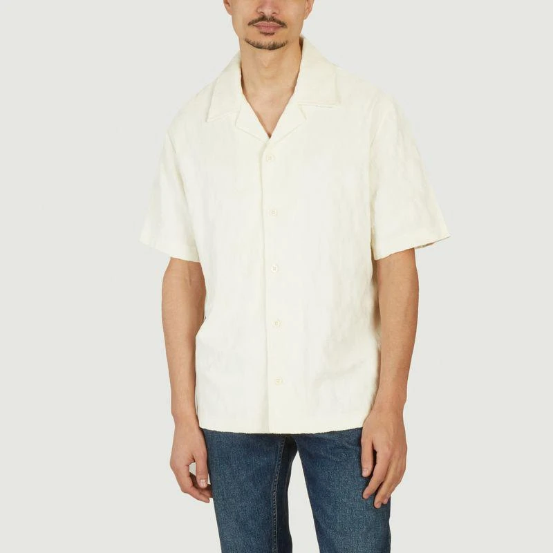 Gant Relaxed fit textured jacquard blouse Cream GANT 1