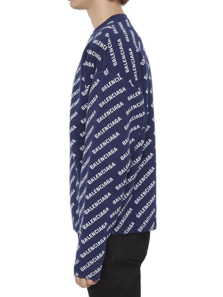 Balenciaga Balenciaga Allover Logo Printed Crewneck Knit Jumper 3