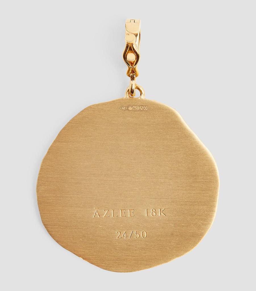 Azlee Large Yellow Gold and Diamond Elefante Coin Charm