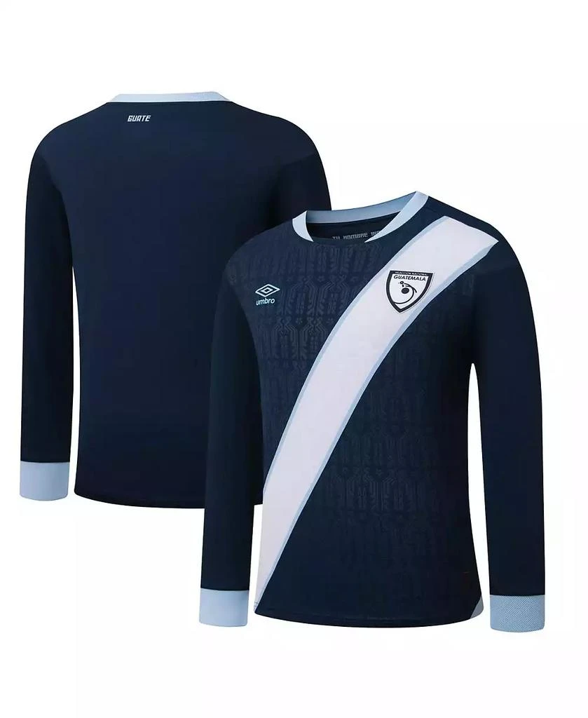 Umbro Men's Navy Guatemala National Team 2025 Away Replica Long Sleeve Jersey 1