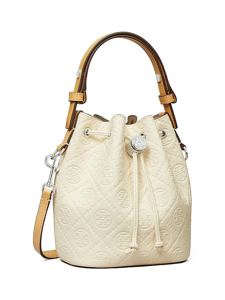 Tory Burch Mini T Monogram Pebble Leather Bucket Bag 3