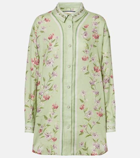 Agua by Agua Bendita Cecilia Honeysuckle floral linen shirt 1