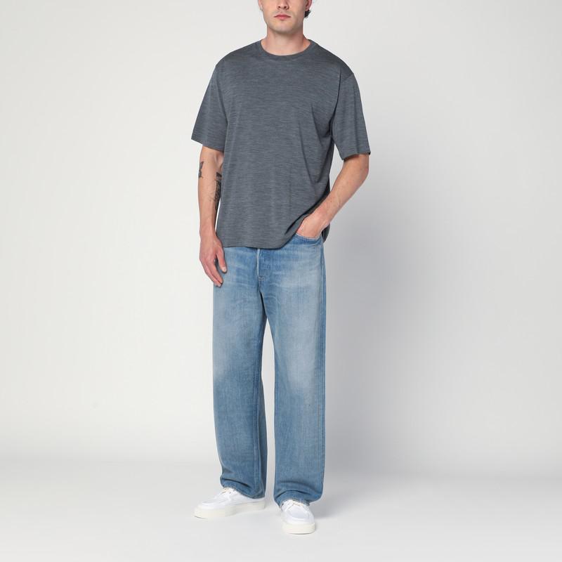 AURALEE Grey wool T-shirt