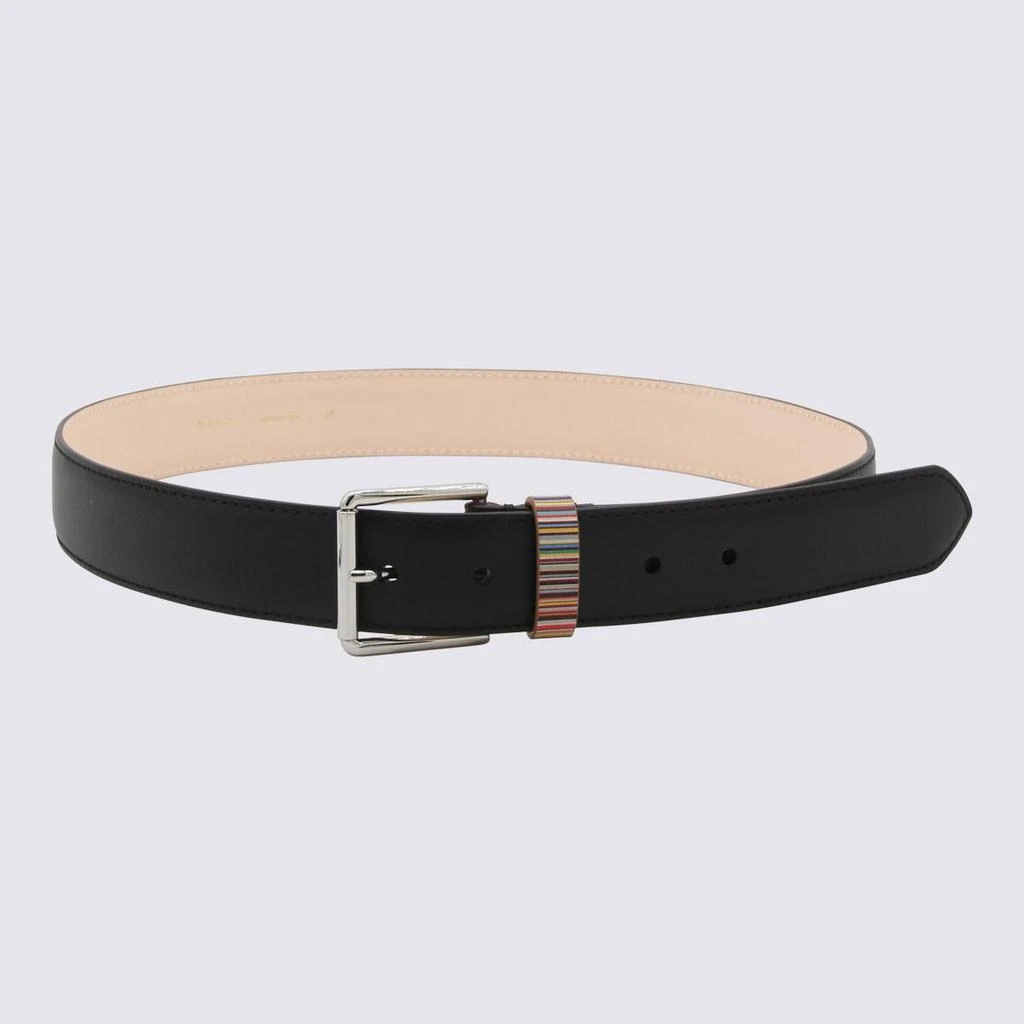 Paul Smith Paul Smith Black Leather Signature Stripe Belt 1