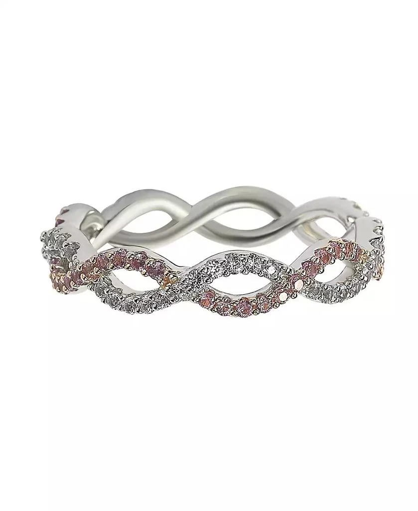 Suzy Levian New York Suzy Levian Sterling Silver Sapphire 
Created White Sapphire Infinity Twisted Eternity Band Ring 3