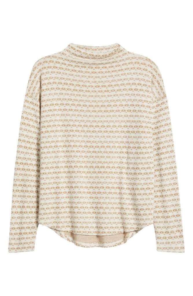 Bobeau Jacquard Mock Neck Knit Top 5